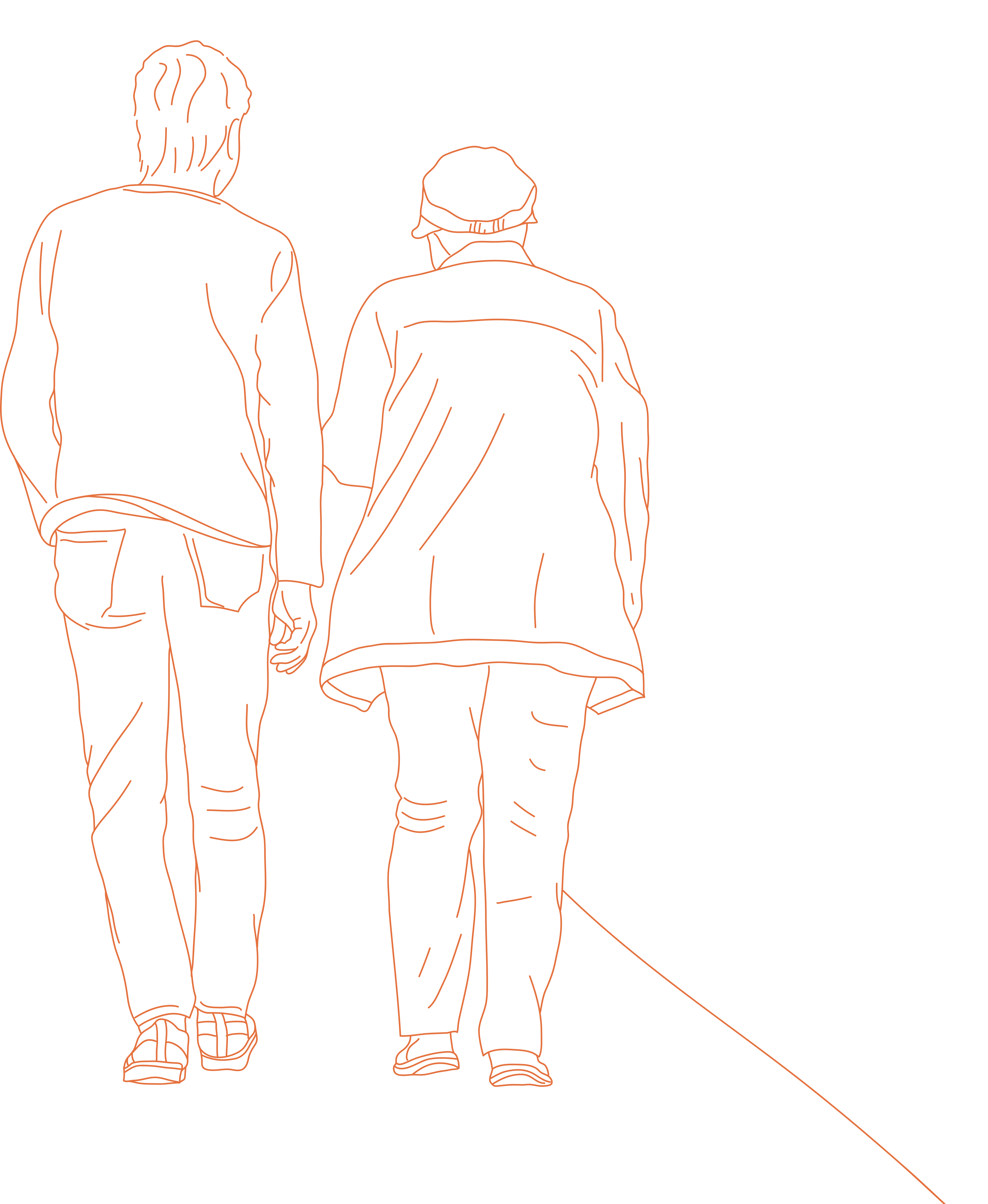 An illustration of two people walking hand in hand
