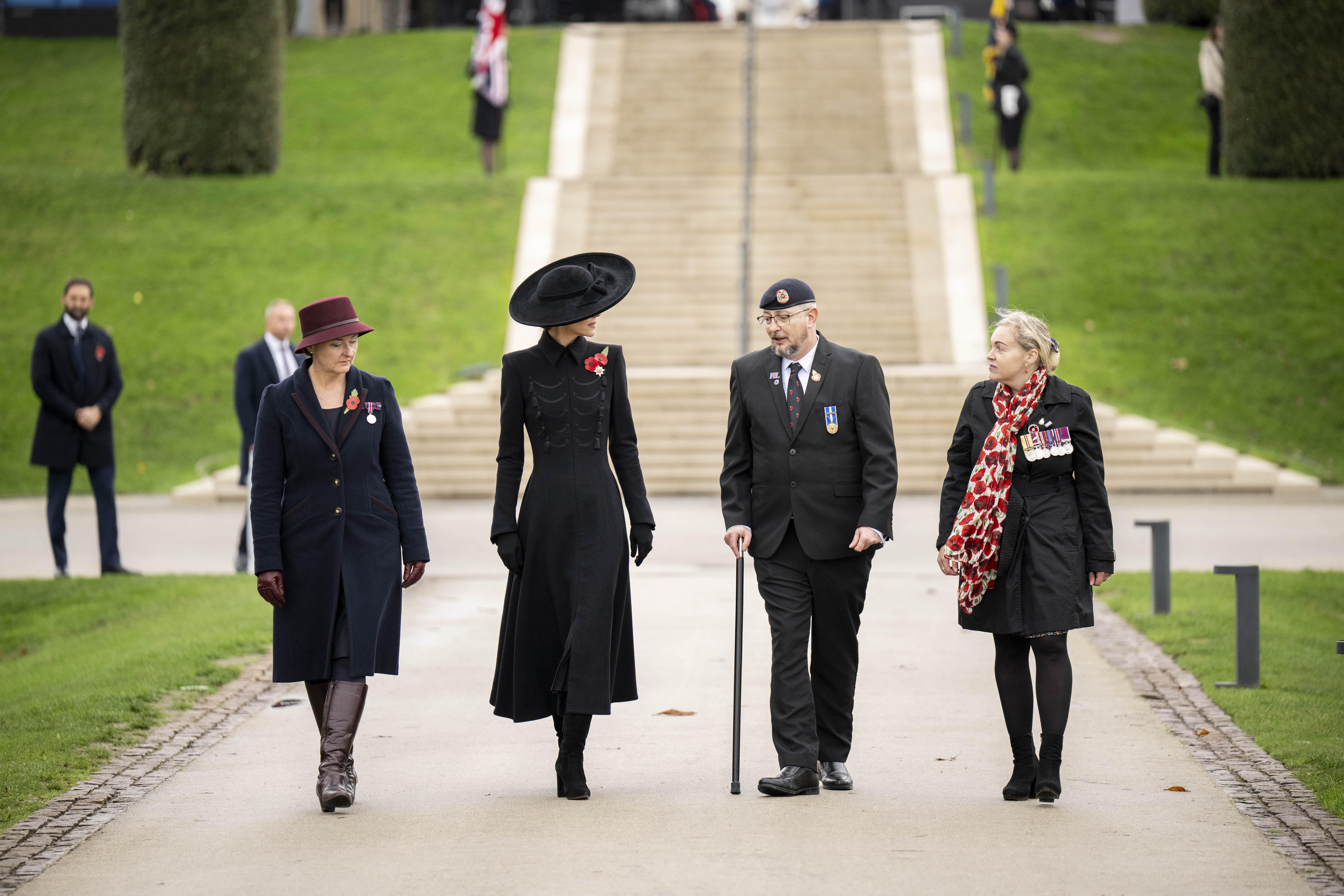 Following the service, The Princess of Wales spoke with Hayley Lawrence, RAMC Veteran and Steve Cartwright, Royal Engineer Veteran and RBL Beneficiary