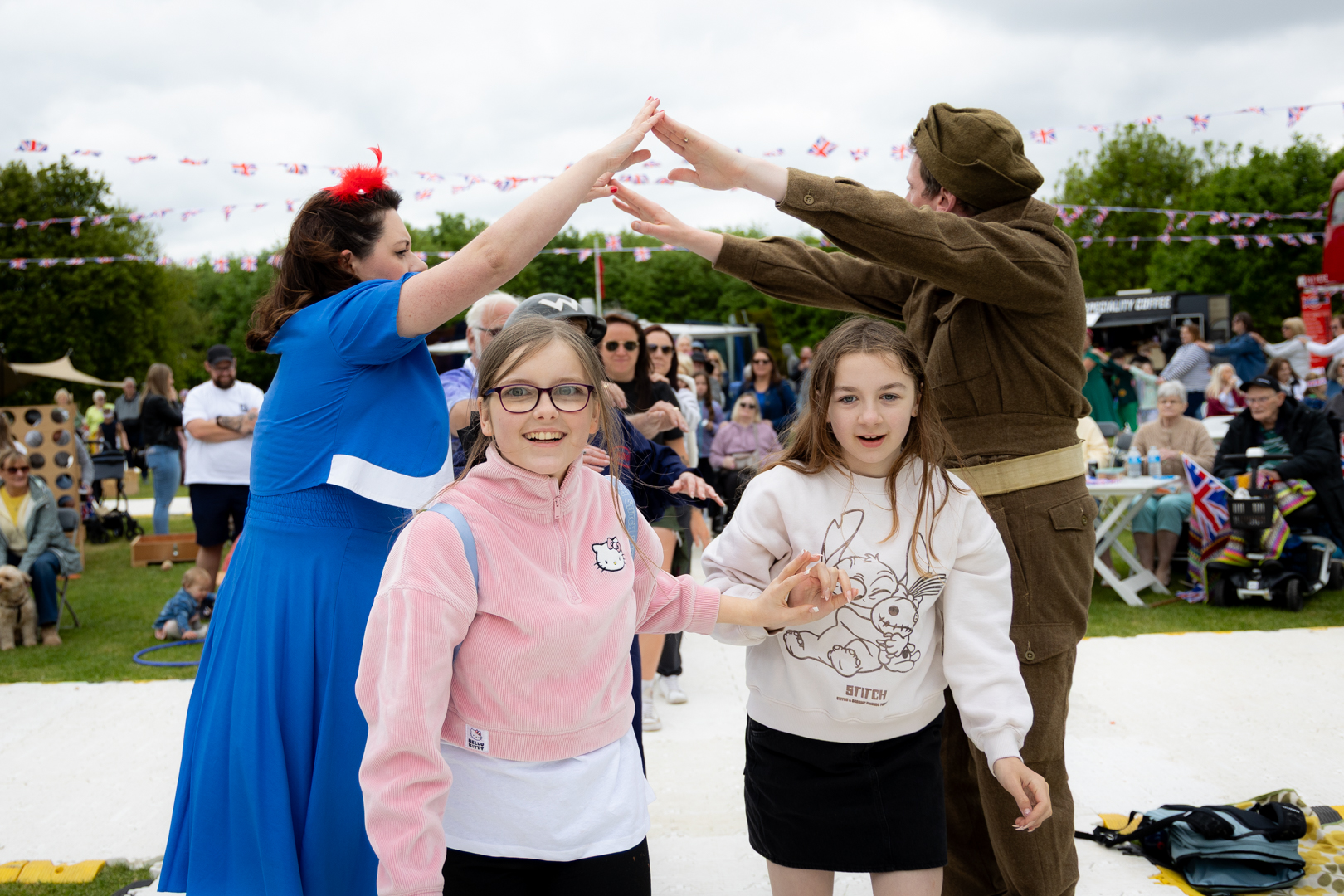 Costumed performers interact with School Children at the Arboretum
