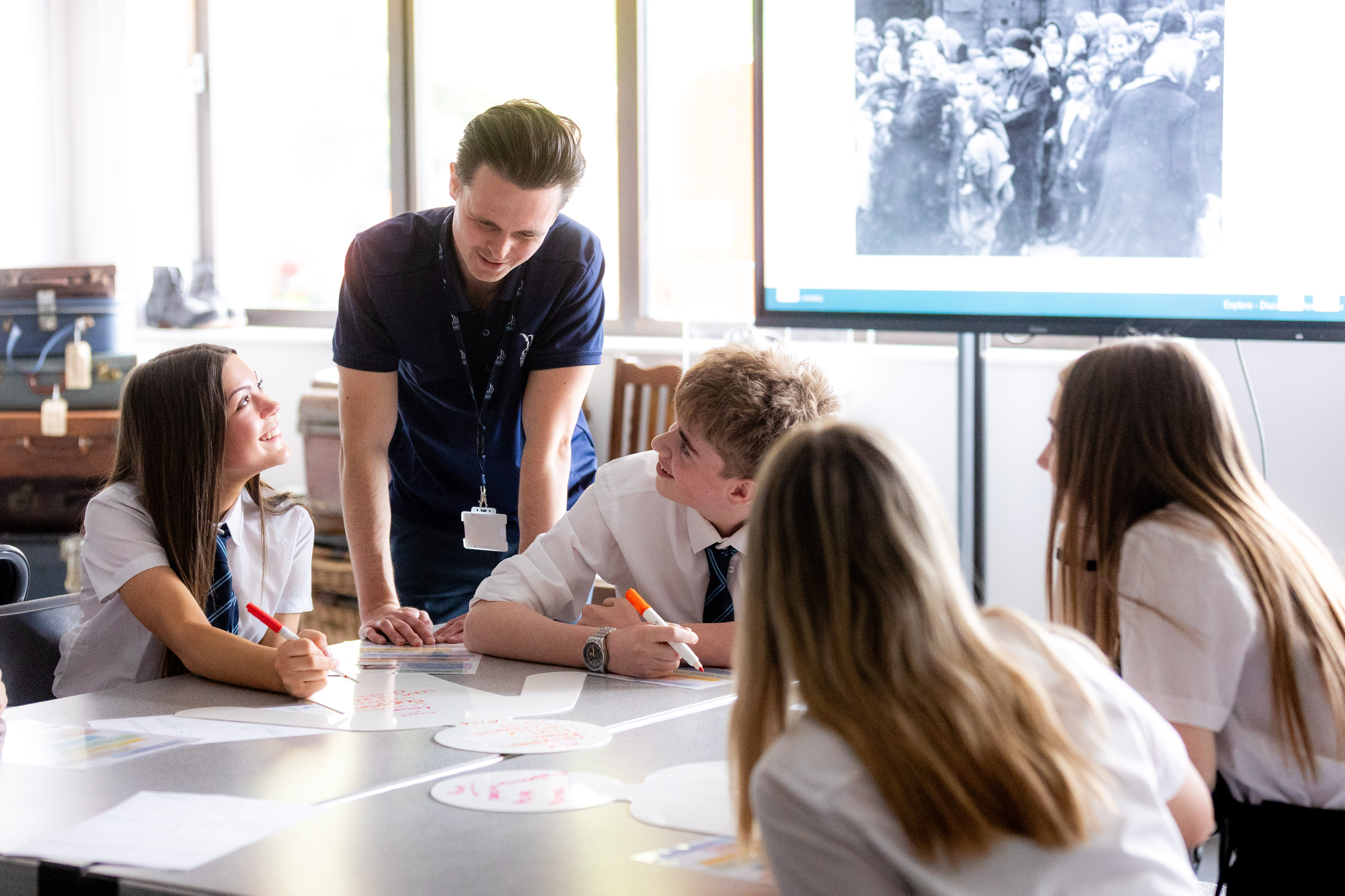 Secondary school students taking part in activities in the Classrooms at the Gardens