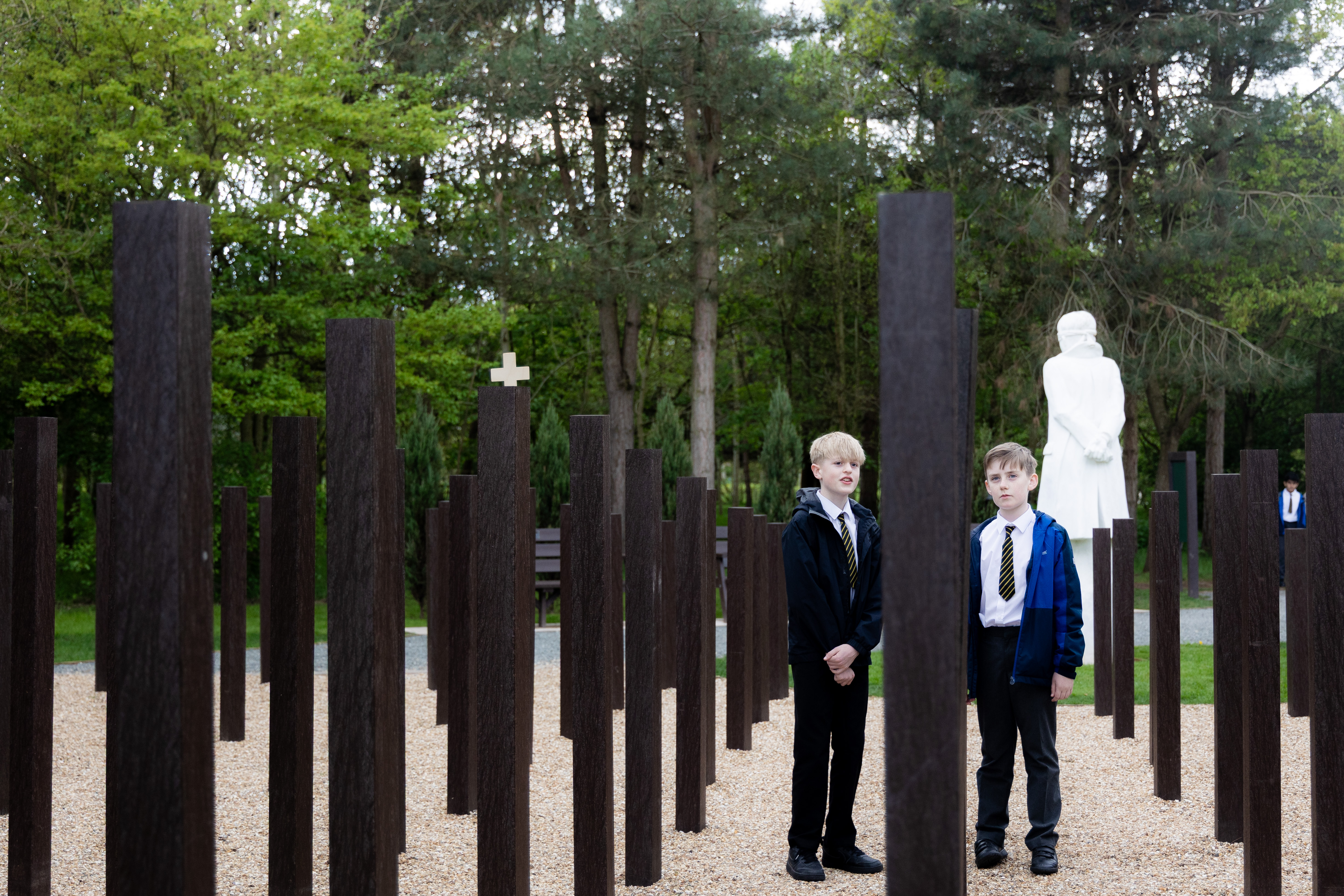 Key Stage Three Students at the Shot at Dawn Memorial