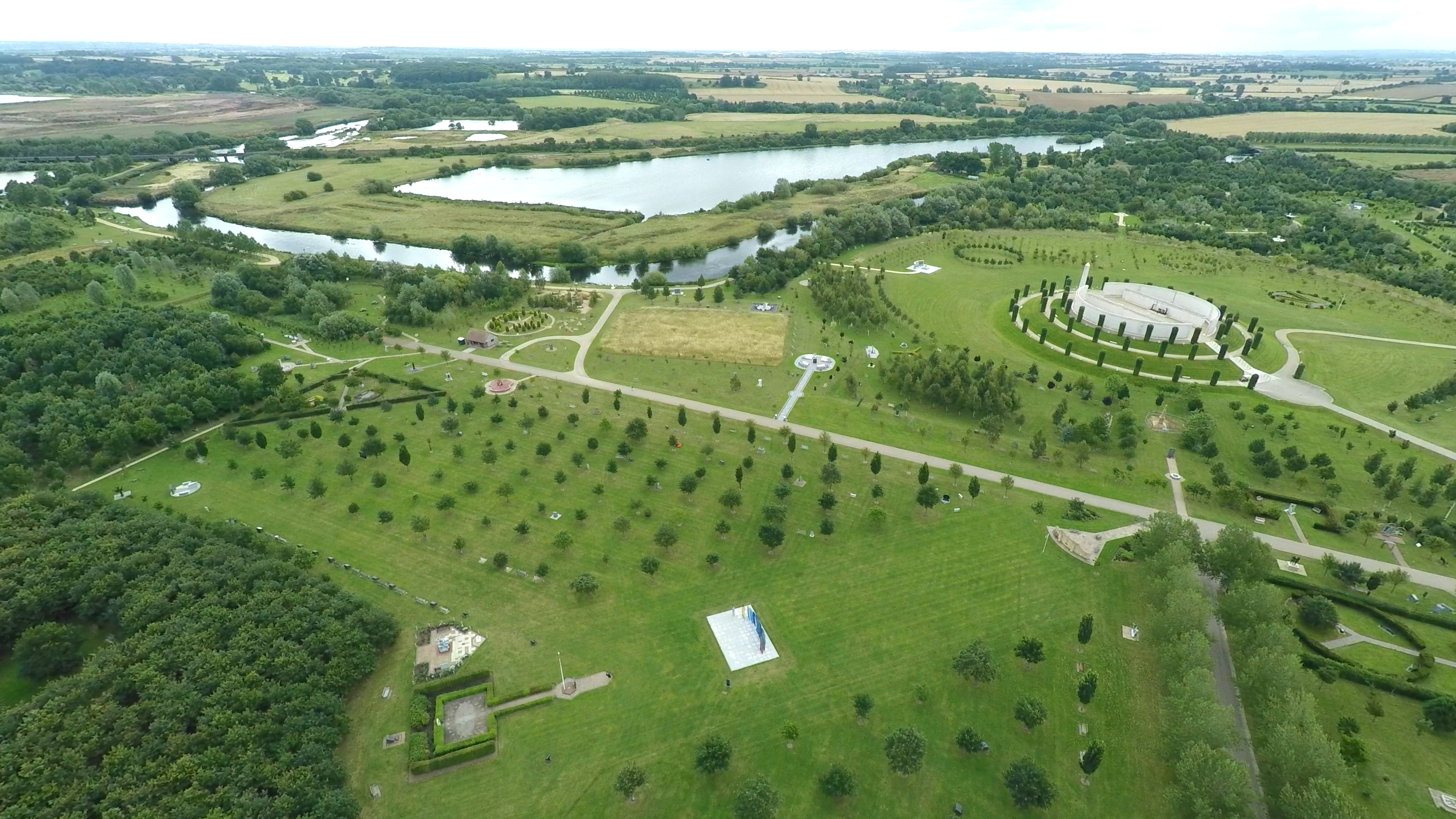 Aerial shot of the RAF Wing, National Remembrance Gardens