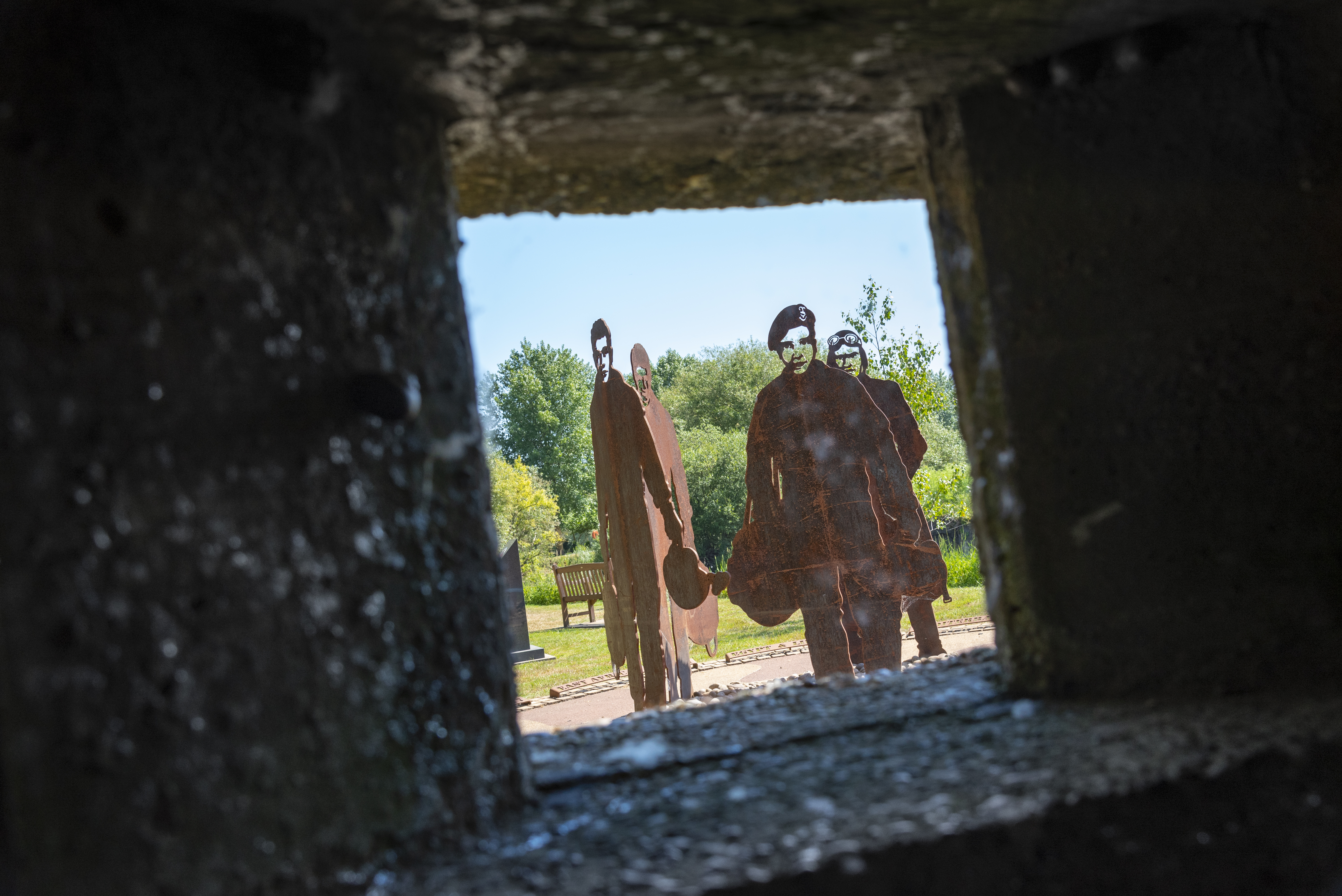 RAF 47 Squadron Memorial Taken Through Pill Box Window