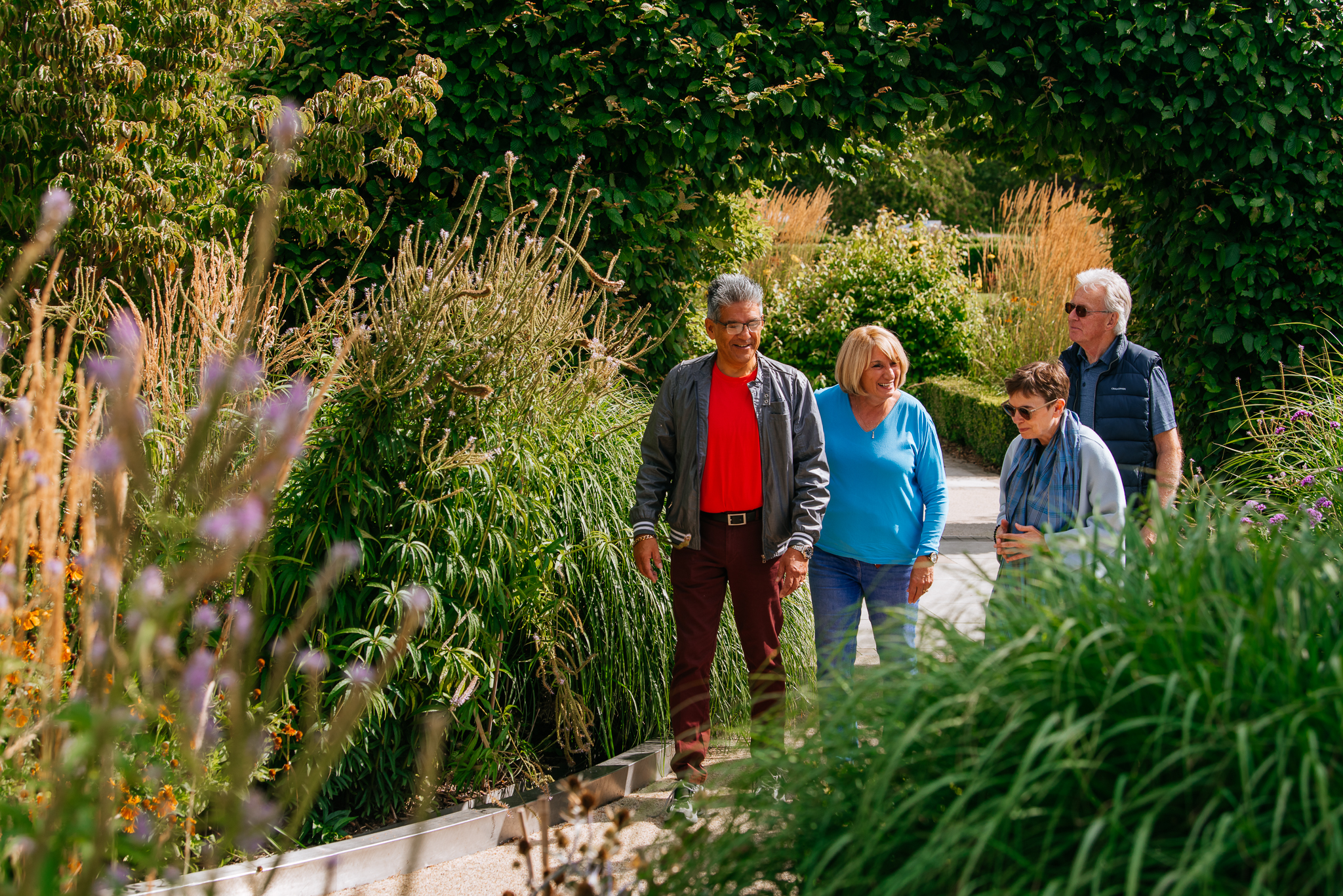 A group of visitors in the Boyes Garden